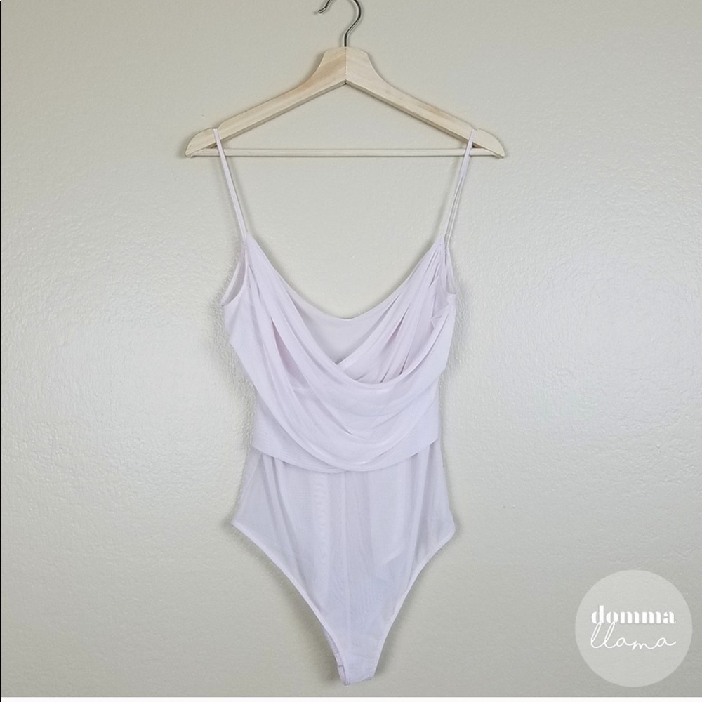 Zara • NWOT Blush Sheer Bodysuit L